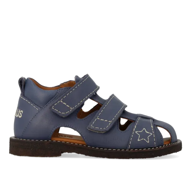 Angulus Sandal med stjerne børnesandal læder velcro rummelig