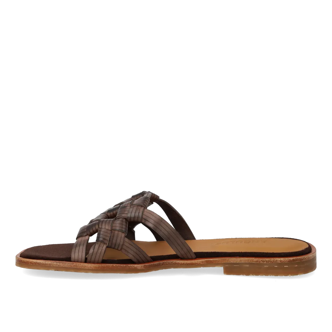 Angulus Slip-on sandal flet dame sandal læder