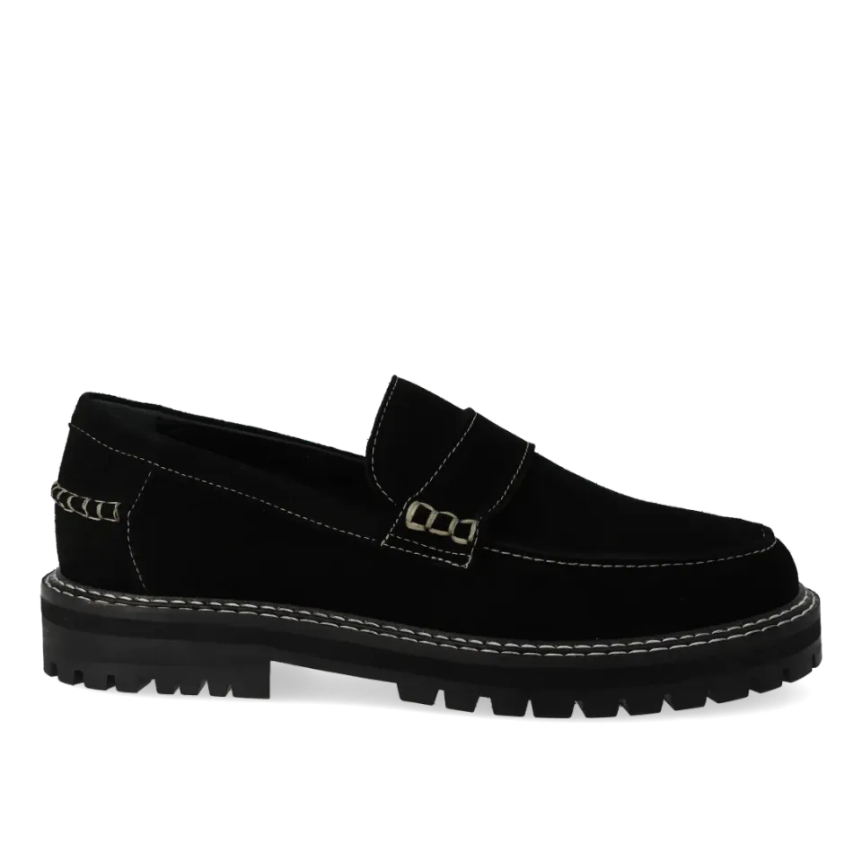 Angulus Penny loafer chunky kontraststik, rund snude