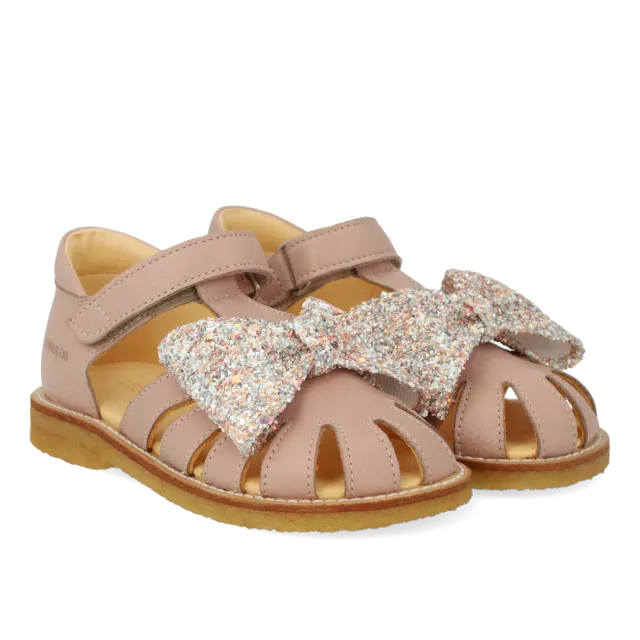 Angulus sandal glittersløjfe velcro str. 19-25