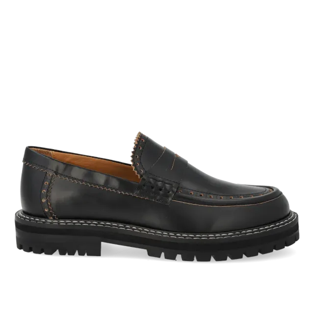 Angulus Chunky Penny loafer skind sort brogue