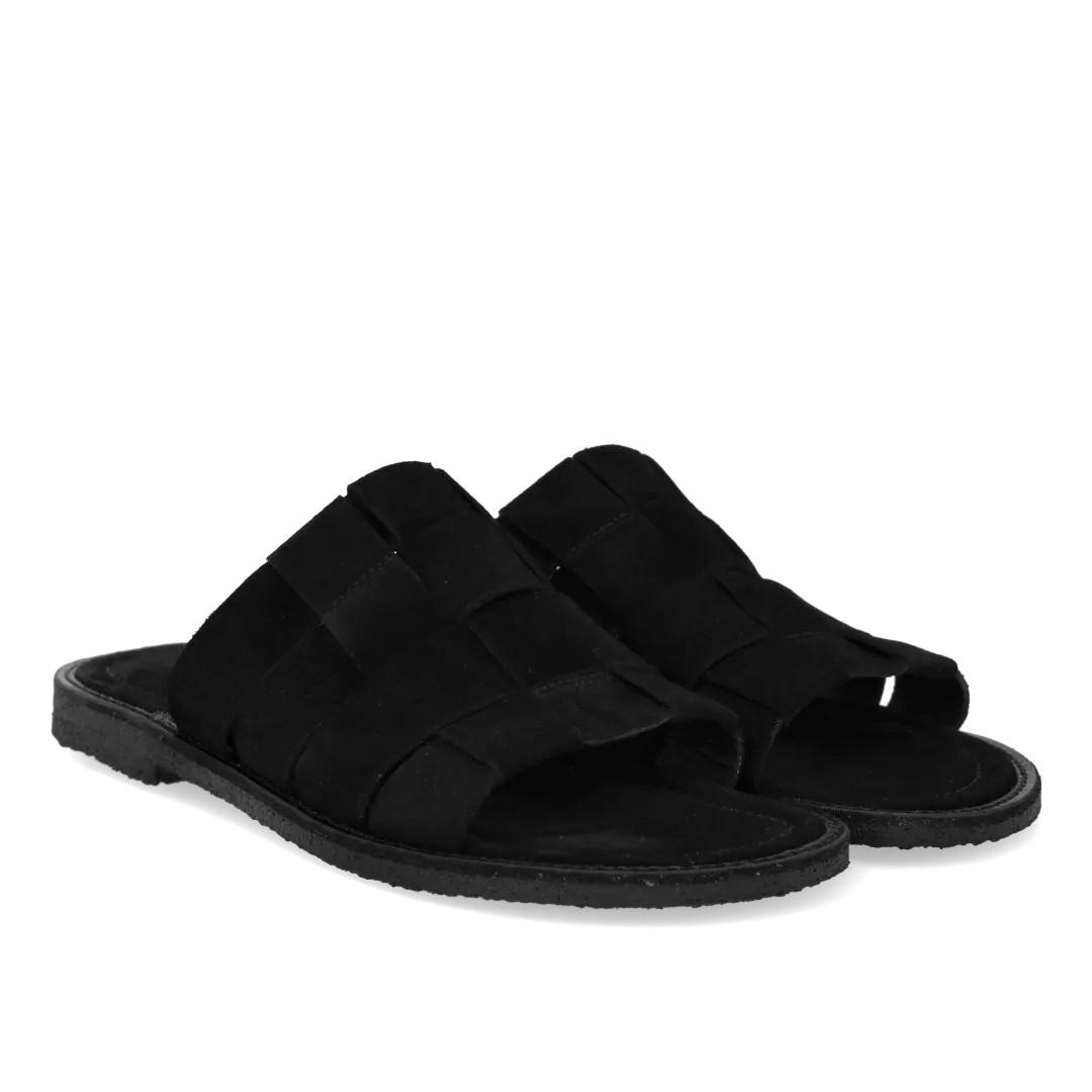 Angulus Flettet slip-on sandal ruskind bred