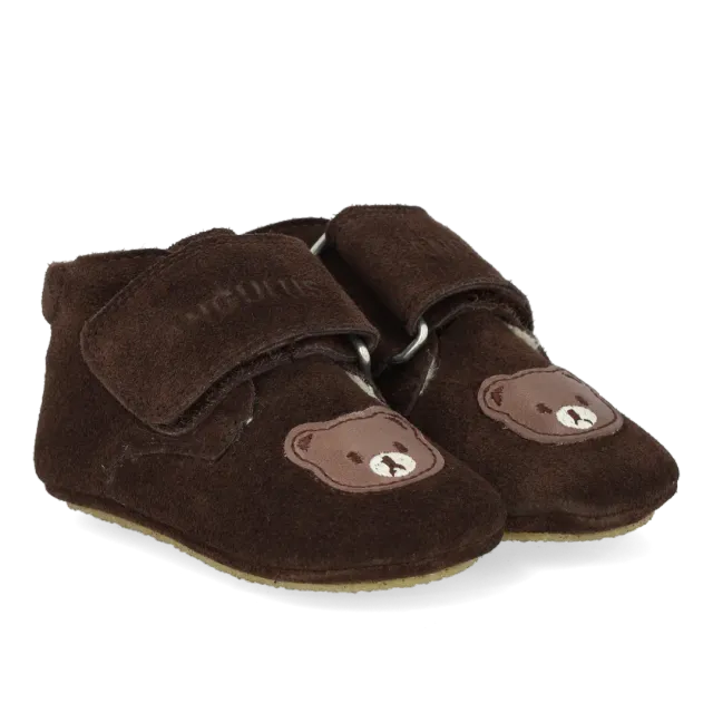 Angulus Prewalker med bamse hjemmesko merino uld