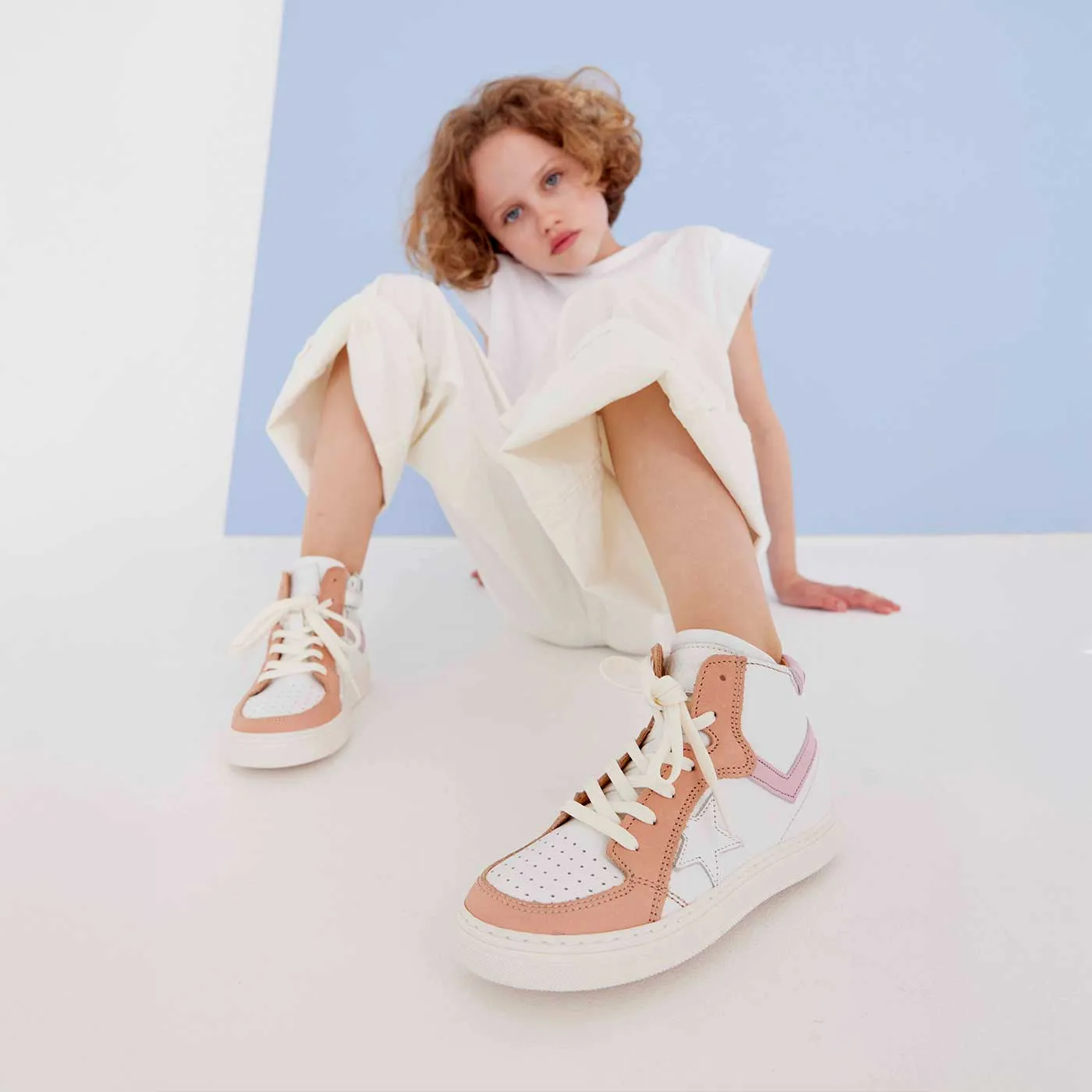 Bisgaard Isak sneaker white rose snøre