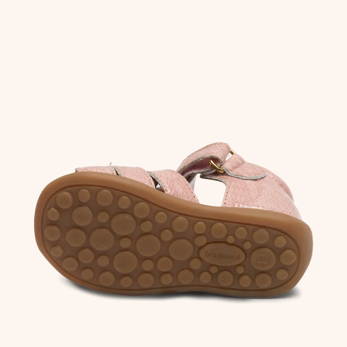 Bisgaard Carly Rose Croco sandal lukket læder