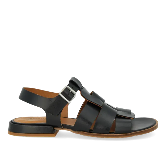 Angulus Flettet fisherman sandal i læder dame