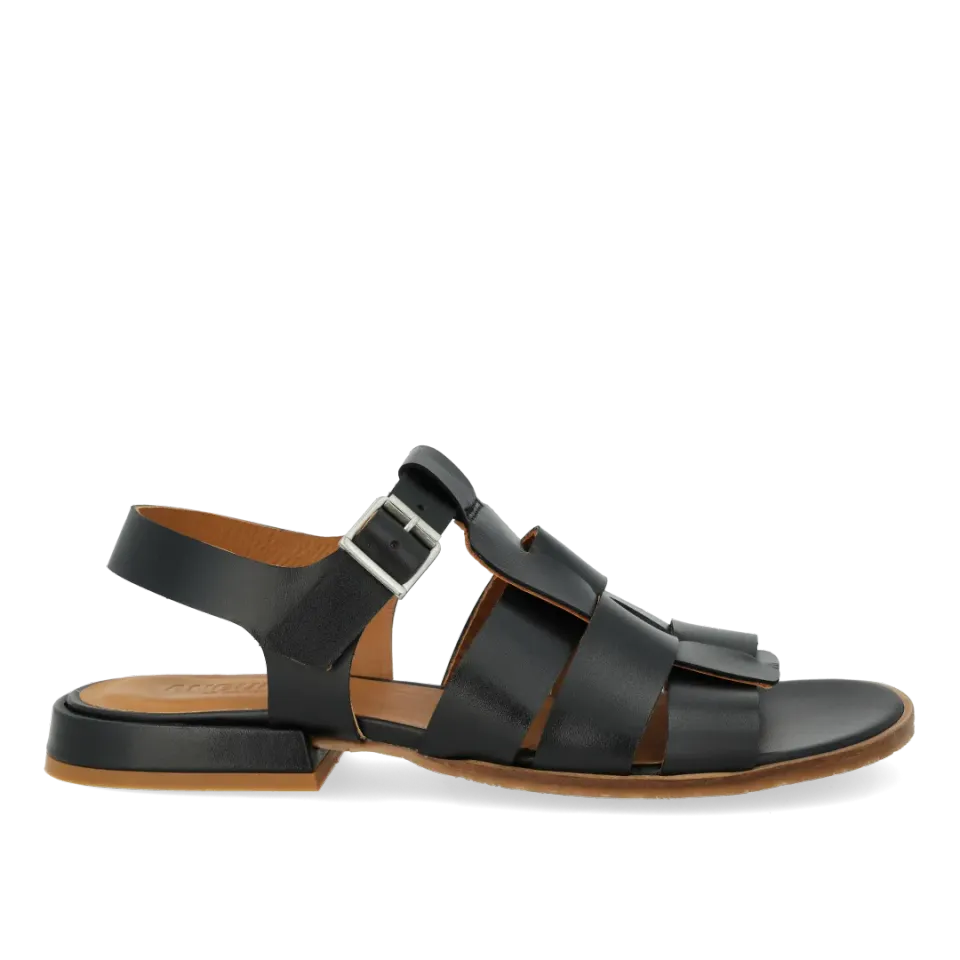 Angulus Flettet fisherman sandal i læder dame