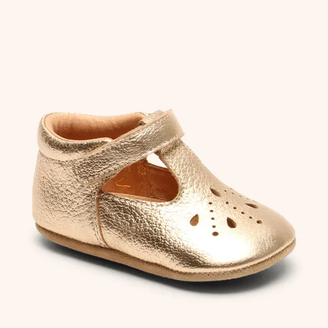 Bisgaard Bloom hjemmesko guld bred til baby