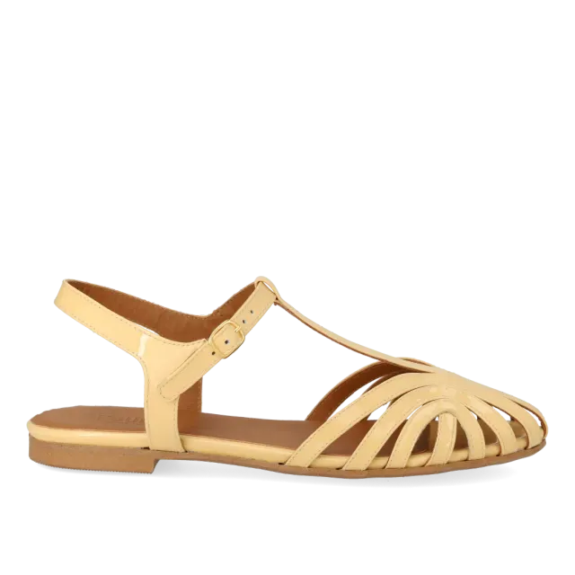 Angulus Flad sandal organisk front damesandal læder