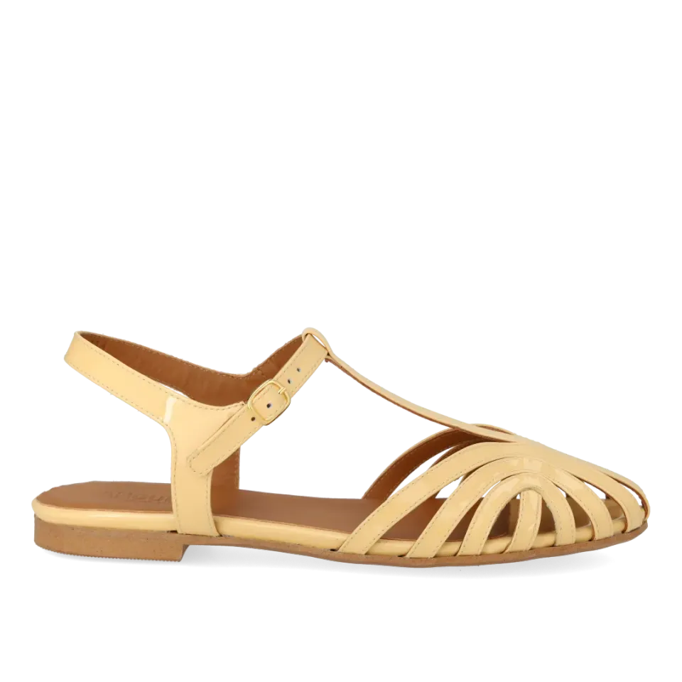 Angulus Flad sandal organisk front damesandal læder