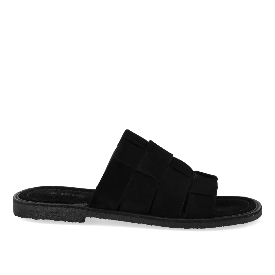 Angulus Flettet slip-on sandal ruskind bred