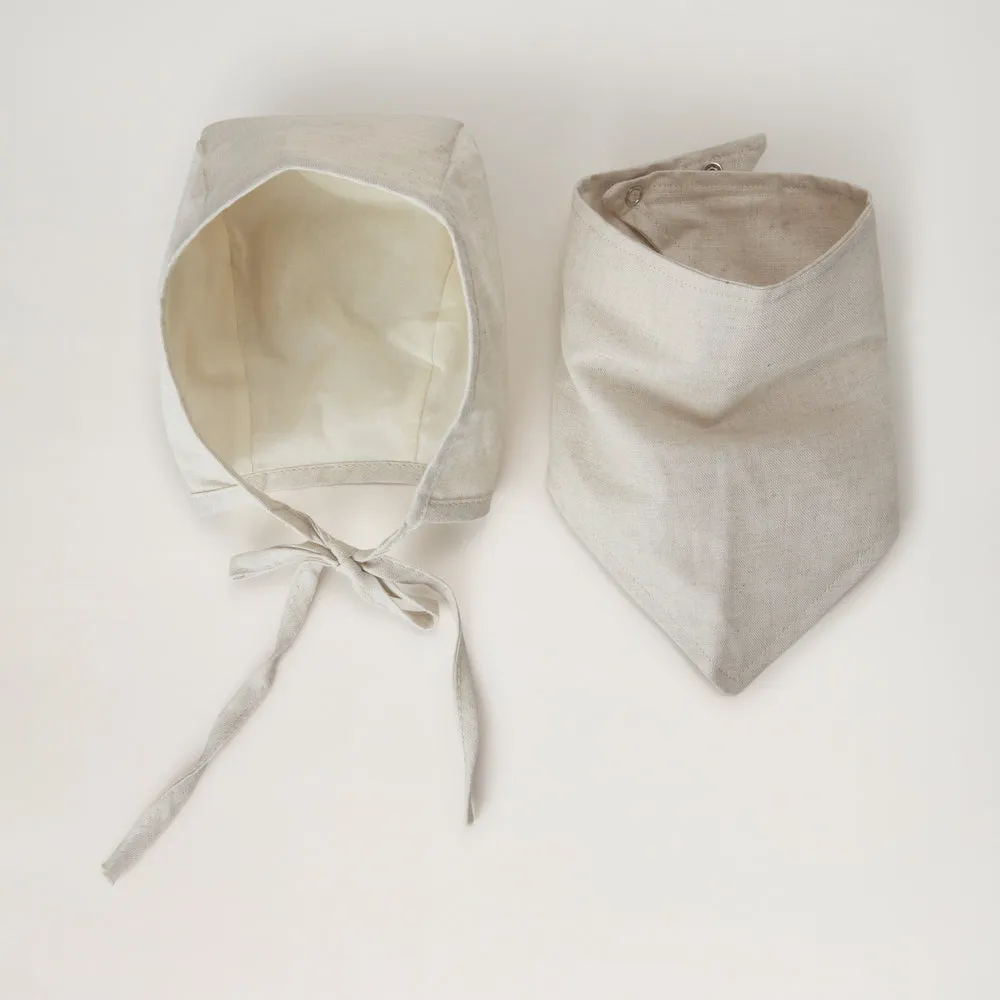 BabyMocs hør hue beige bonnet til baby