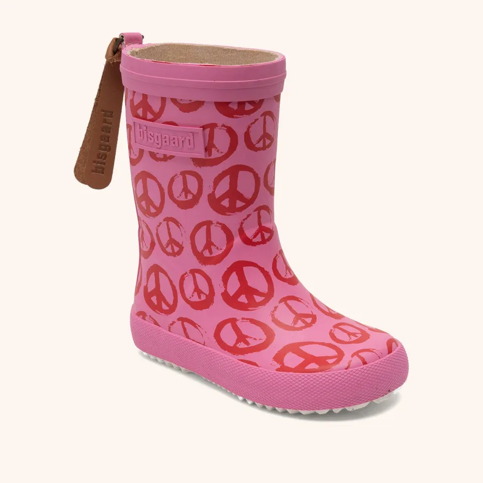 Bisgaard Fashion Peace On Earth gummistøvle pinky naturgummi