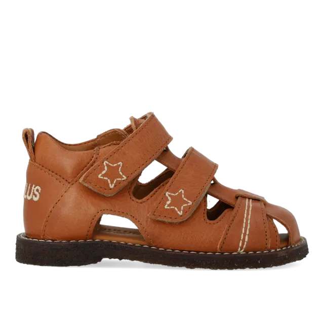 Angulus Sandal med stjernebroderi børnesandal rummelig