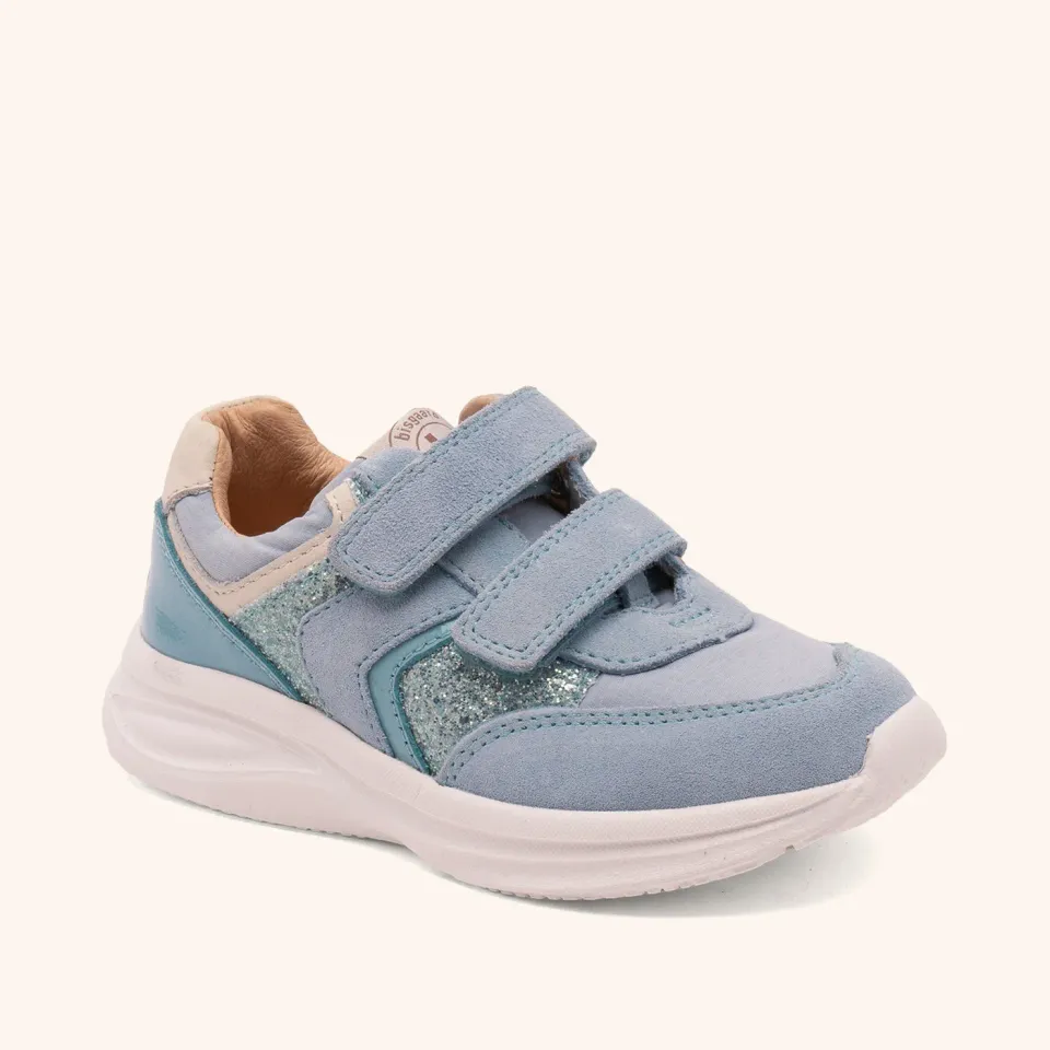 Bisgaard Yuki Glitter sneaker sky velcro