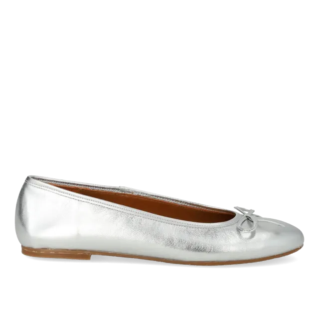 Angulus Ballerina med sløjfe dameballerina sølv