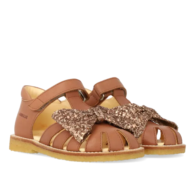 Angulus Sandal glittersløjfe velcro læder rummelig
