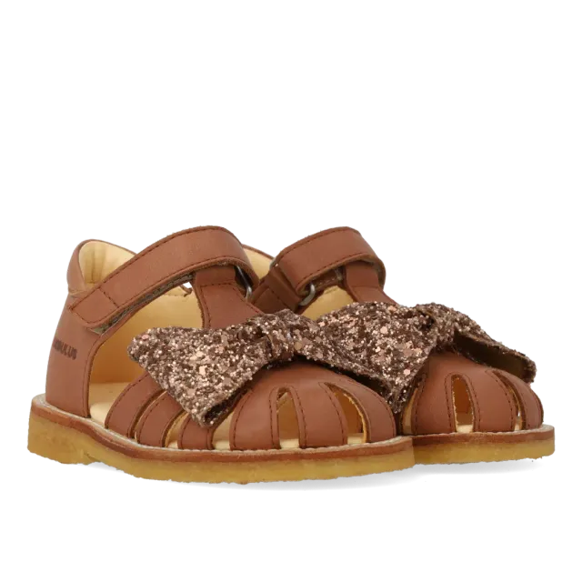 Angulus begynder sandal glittersløjfe velcro glitter